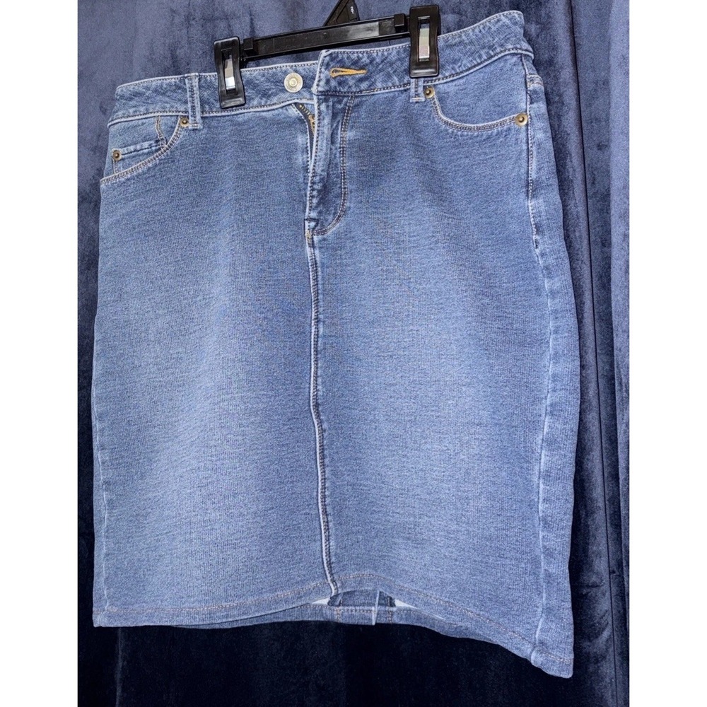 Coldwater Creek Blue Denim Pencil Skirt 6 Cotton Stretch